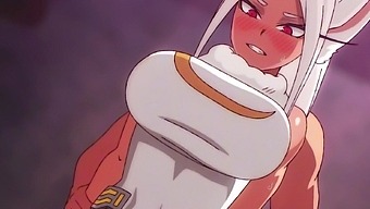 Curvy mirko from my hero academia gets her pussy filled with cum by a big cock.