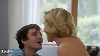 The hot busty milf is motivating her student to study hard.